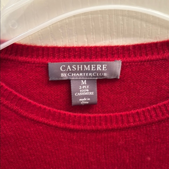 Charter Club Cashmere Vibrant Red 100% Cashmere sweater. Size Medium - Picture 2 of 5